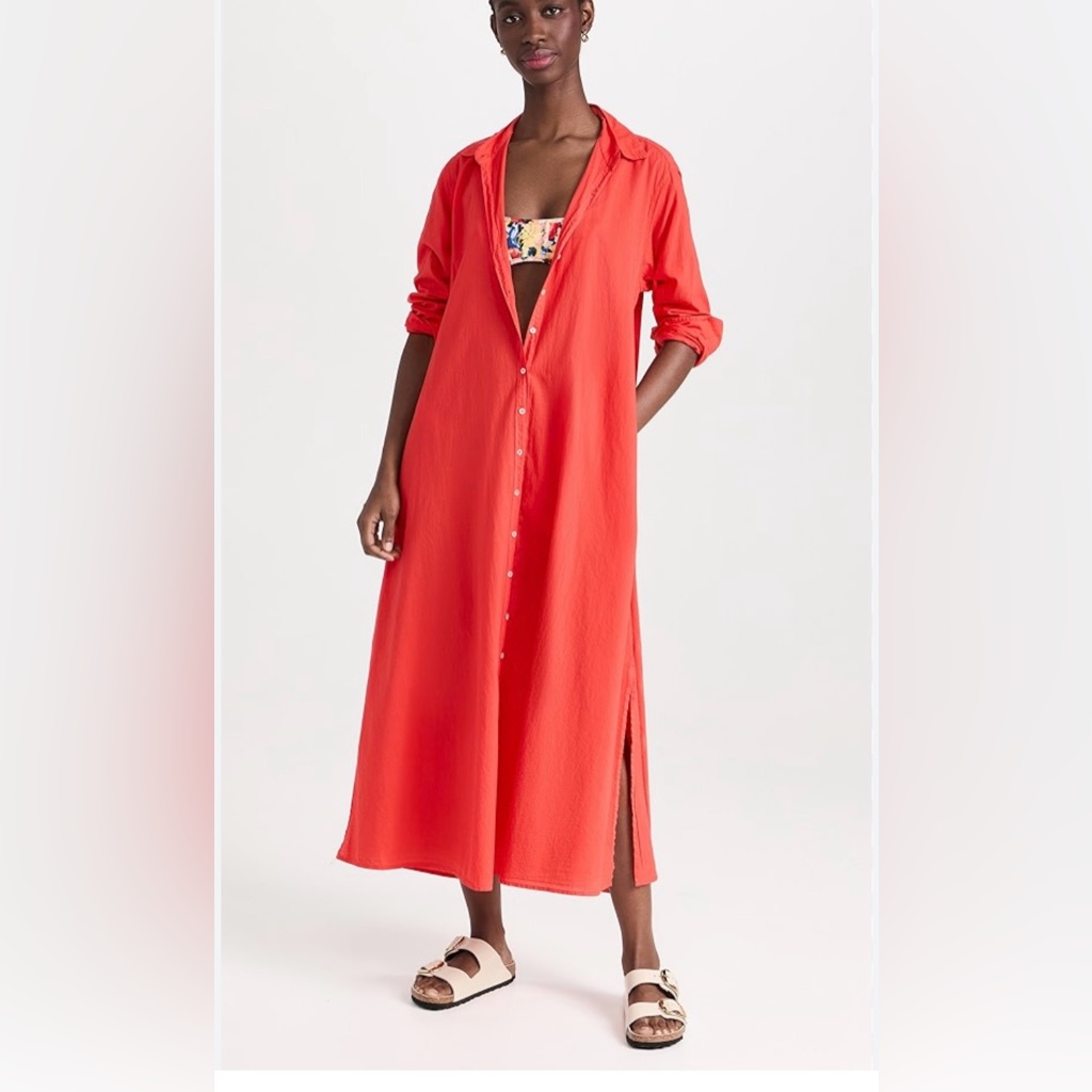 Women's Xirena Boden Red Cotton Maxi Dress Size Xs New With Tags